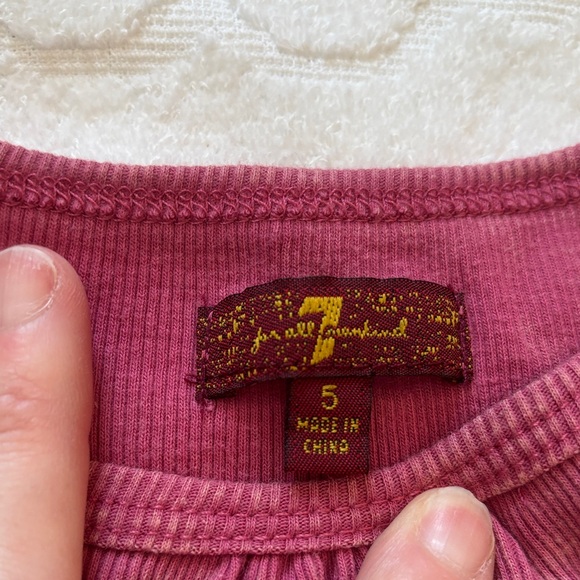 7 For All Mankind Raspberry Kids Tank Top - Picture 2 of 6